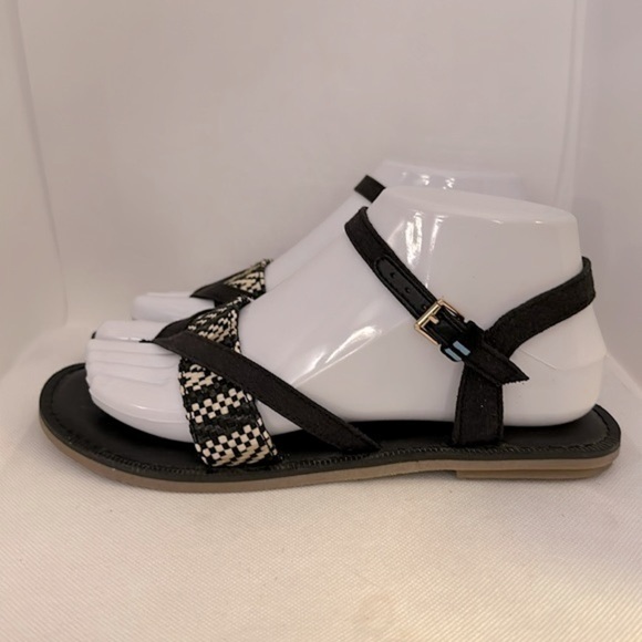 Toms Lexie Vegan Leather with Woven Fabric Sandal Size 6  - EUC - Picture 2 of 12